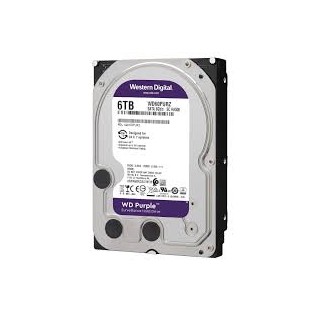 Western Digital 6TB WD Purple Surveillance Internal Hard Drive - 5400 RPM Class, SATA 6 Gb/s, , 64 MB Cache, 3.5" - WD60PURZ