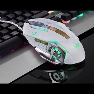 GM20 Gaming Mouse with RGB LED Lighting, Wired USB Gaming Mouse for PC/PC/laptop/Mac Book