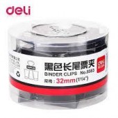 deli Binder Clips NO.8563 32mm黑色长尾夹