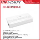 Hikvision DS-3E0108D-E(O-STD)L2, Unmanaged, 8 10/100M RJ45 ports, desktop plastic switch 