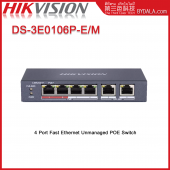 Hikvision DS-3E0106P-E/M 4 Port Fast Ethernet Unmanaged POE Switch